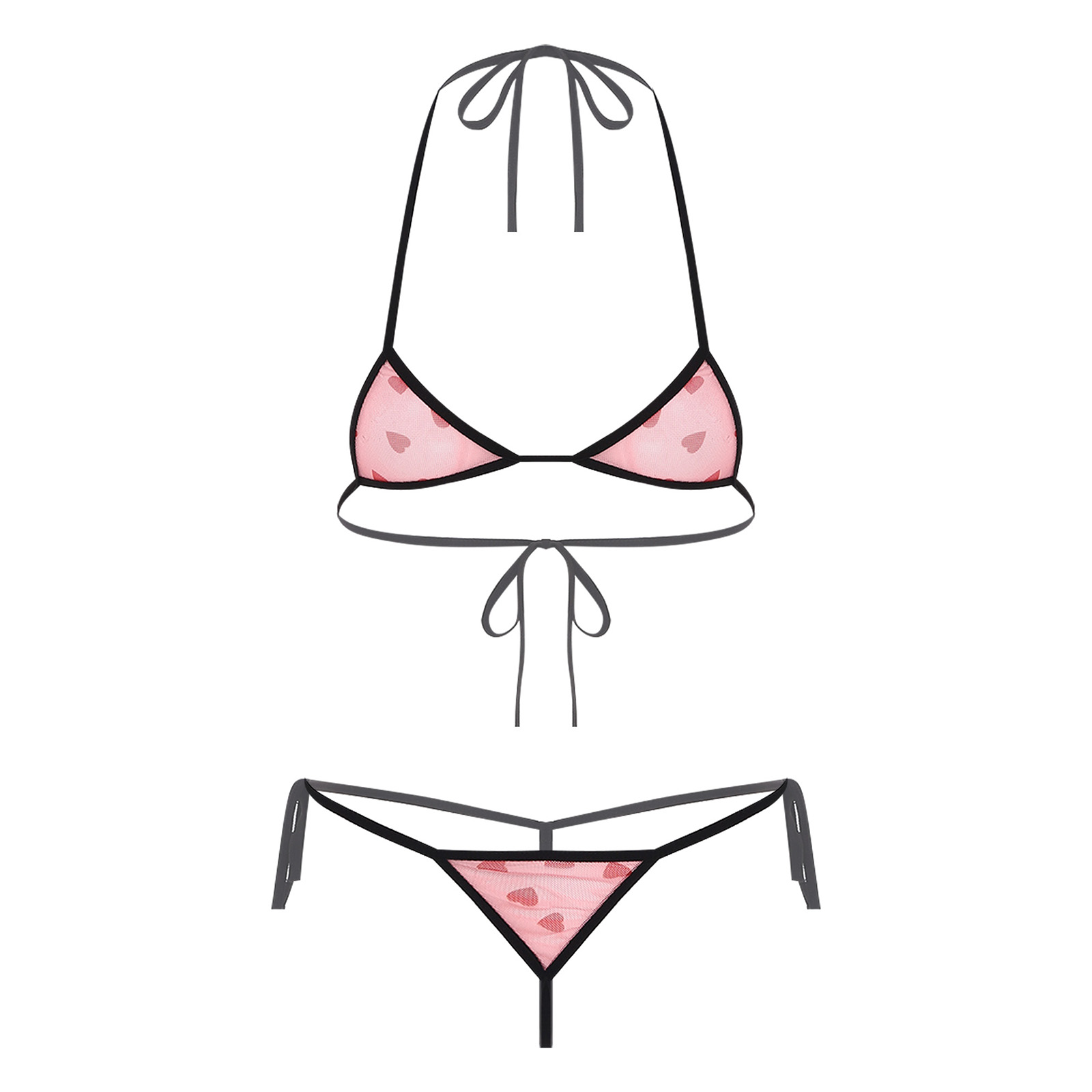 Sheer Mesh Bra - Womens Micro Mini Bikini Lingerie Ondergoed