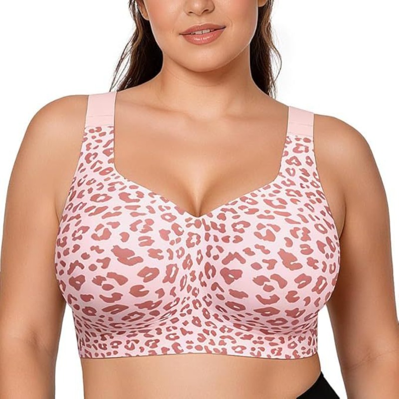Plunge Bra Push Up - Leopard Jelly-bh's Geen beugel Push-up draadloze