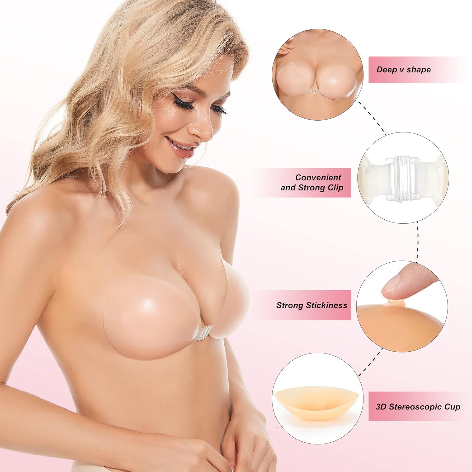 Zelfklevende push-up bh's, onz - Strapless Bra Adhesive recensie en prijs
