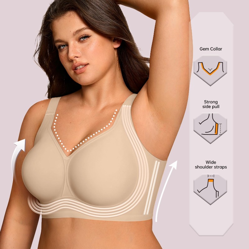 Plus Size Wireless Jelly BH Da - Plunge Bra Push Up recensie en prijs